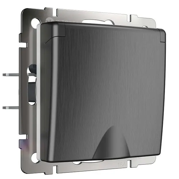 Розетка влагозащищённая Werkel W1171204 (графит рифленый) a050754 Розетка влагозащищённая Werkel W1171204 (графит рифленый) a050754
