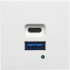 USB зарядное устройство, 4.2A , 65W, Type A + C, 2 мод., бел. Donel DUSB4200WAF 45х45