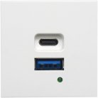 USB зарядное устройство, 4.2A , 65W, Type A + C, 2 мод., бел. Donel DUSB4200WAF 45х45