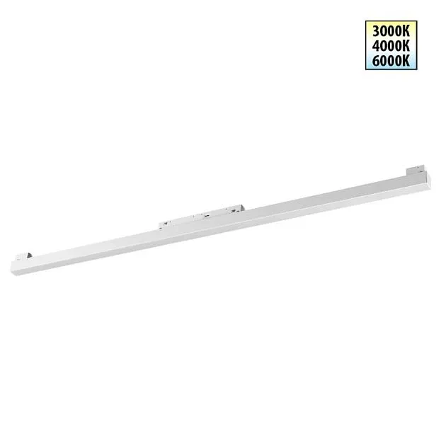 Трековый светильник для низков. шинопровода с переключ. цв. темпер. IP20 LED 3000К\4000К\6000К 30W 48V Novotech 359620 FLUM