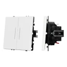 Механизм выключателя двухклавишный проходной LED SWT-NOBE-MKP2-SFPL-L-WH (230V, 10A) Arlight 054240