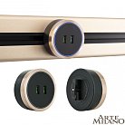 Трековая розетка, 2.1A 250V Arte Milano.. 380066TS LED/USBx2 Gold Am