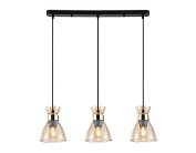 Подвесной светильник Ambrella light TR3404/3 BK/FGD/TI черный/золото/янтарь E27/3 max 60W 550*135*1000