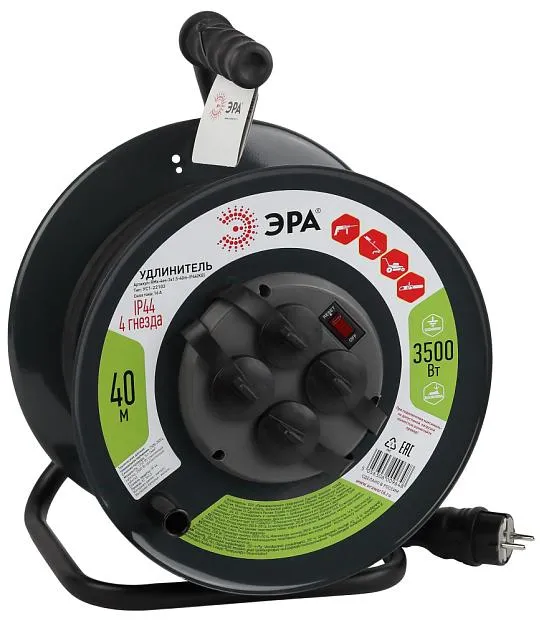 Розеточные блоки, удлинители ЭРА RMx-4es-3x1.5-40m-IP44(KG)