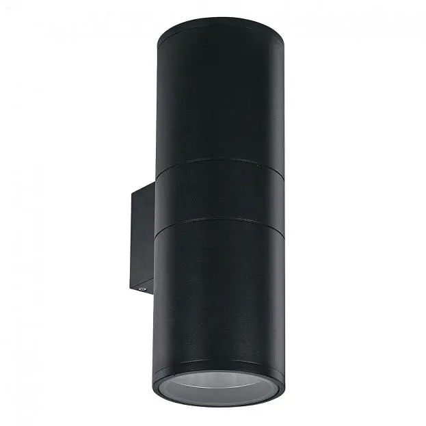 Уличный настенный светильник Ideal Lux 092317 GUN AP2 BIG NERO Уличный настенный светильник Ideal Lux 092317 GUN AP2 BIG NERO