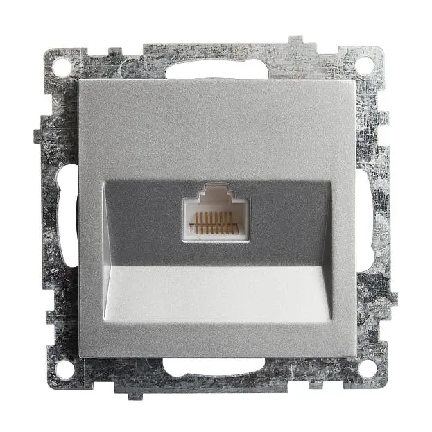 Розетка компьютерная 1-местная STEKKER 39585 RJ-45 (механизм) GLS00-7107-03 Катрин, серебро Розетка компьютерная 1-местная STEKKER 39585 RJ-45 (механизм) GLS00-7107-03 Катрин, серебро