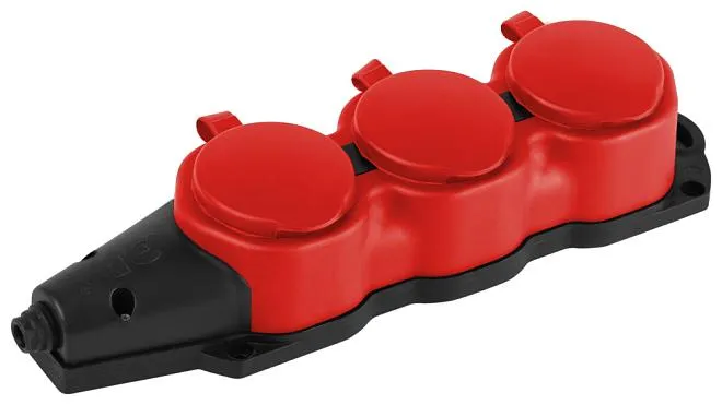 Розеточные блоки, удлинители ЭРА KX-3e-RED-IP44