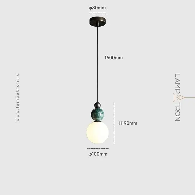 Подвесной светильник SONDRE 1 подвес. Цвет зеленый мрамор + черный Lampatron 8912-25214 Подвесной светильник SONDRE 1 подвес. Цвет зеленый мрамор + черный Lampatron 8912-25214