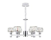 Подвесная светодиодная люстра белый/хром 120W D730*370 (Без ПДУ) Ambrella light TR4518/6 WH/CH