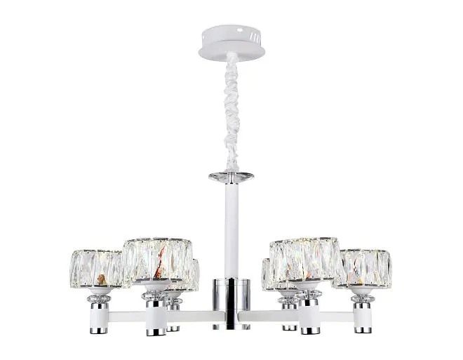 Подвесная светодиодная люстра белый/хром 120W D730*370 (Без ПДУ) Ambrella light TR4518/6 WH/CH