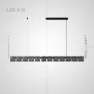 Реечный, рядный светильник SEVERIN L 12 ламп Lampatron 6814-18722