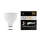 Лампа светодиодная диммируемая Gauss 101505105-D GU5.3 5W 3000K матовая Elementary MR16