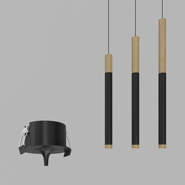 Подвесной (встраиваемый) светодиодный светильник Ledron SAGITONY R BASIC T40 Wooden 100 Black