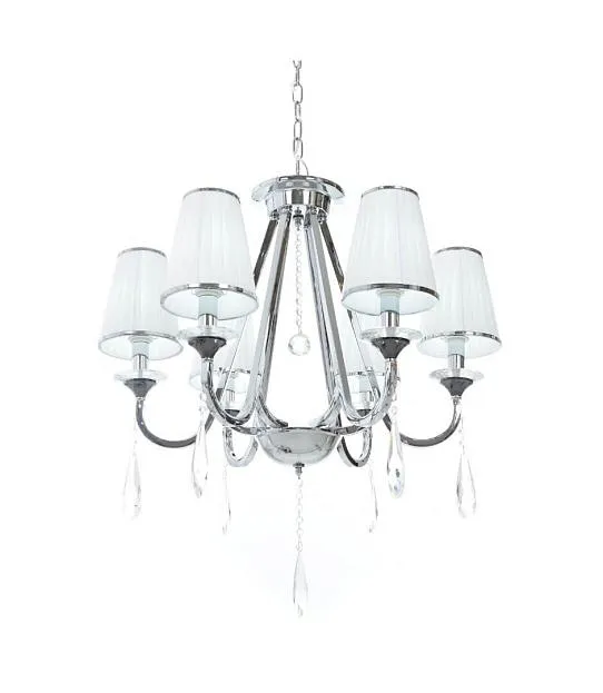 Хрустальная подвесная люстра Lumina Deco LDP 8926-6 WT+CHR MILESIA