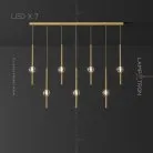 Готовая комбинация светильников SOCRATES COMBO 7 ламп. Цвет Латунь. Планка Lampatron 6775-18597