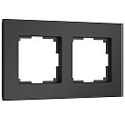 Рамка на 2 поста (черный, стекло soft-touch) Werkel W0023108 Senso a064573