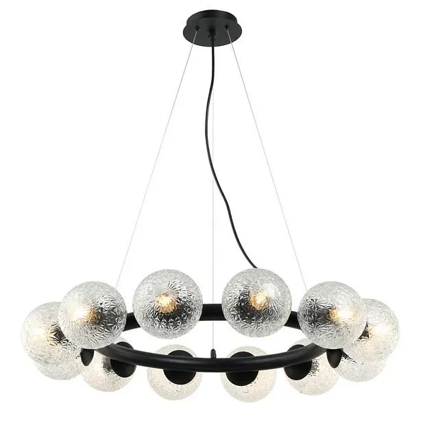 Подвесная люстра Perforated Glass Bubbles black D77 ImperiumLoft 156936-22 40.3318-1