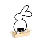 Фигурка Заяц L100, B50, H175 металл, дерево, сухие цветы, черный, натуральный Eglo 427858 BALMAHA