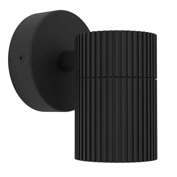 Уличный светильник настенный 1X28W(GU10), IP44, алюминий, черн, стекло, прозрачн Eglo 902037 TOMELLOSO