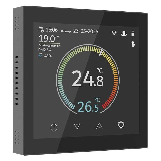 сенсорный терморегулятор  для теплого пола Wi-Fi Werkel W1851108 Сенсорные механизмы черные a071214