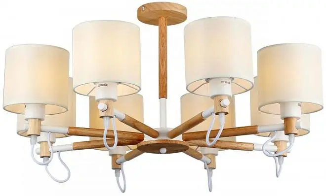 Потолочная люстра Imex MD.19107-8-S-WOOD+WH Потолочная люстра Imex MD.19107-8-S-WOOD+WH