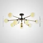 Потолочная люстра AGIRA 10 плафонов. Цвет молочно-белый. Lampatron 2104-3289