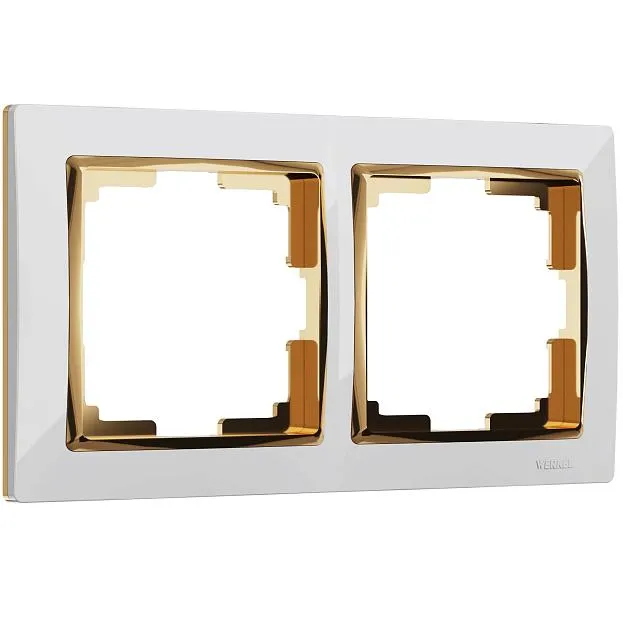 Рамка на 2 поста Werkel W0021933 (белый/золото) a051663 Рамка на 2 поста Werkel W0021933 (белый/золото) a051663