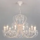 Подвесная люстра Eurosvet 3305/12 белый с золотом/прозрачный хрусталь Strotskis Alda 00000063410