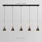 Подвесной светильник CAI C 5 светильников на планке. Плафон жемчужно-черный. Стандартный. Теплый свет Lampatron 7006-19370