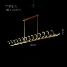 Реечный, рядный светильник GLORIOLE UP DOWN LINE Тип A (Кристаллы — Вверх). 28 LED. Lampatron gloriole-up-down-line-a-28 9126-25975