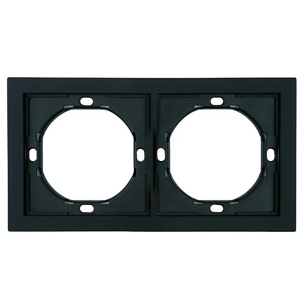 Рамка 2-местная, PFR00-3002-05, черный бархат Stekker 50462 Мия