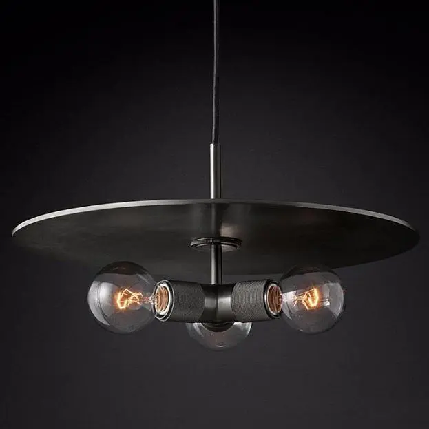 Люстра Rh Utilitaire Disk Triple Pendant Black 123645-22 ImperiumLoft Люстра Rh Utilitaire Disk Triple Pendant Black 123645-22 ImperiumLoft