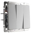 выключатель трехклавишный Werkel W1130065 Встраиваемые механизмы серебряный матовый a066803