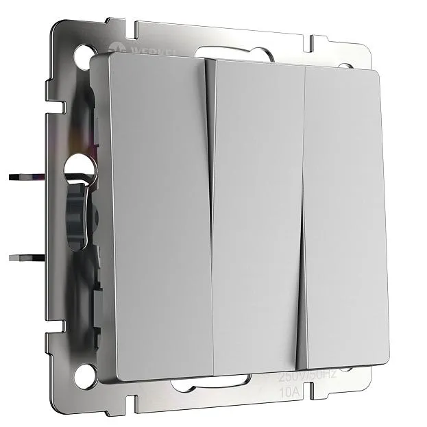 выключатель трехклавишный Werkel W1130065 Встраиваемые механизмы серебряный матовый a066803 выключатель трехклавишный Werkel W1130065 Встраиваемые механизмы серебряный матовый a066803