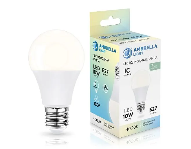 Светодиодная лампа Лон A60 10W 4000K Ambrella light 601004 Светодиодная лампа Лон A60 10W 4000K Ambrella light 601004