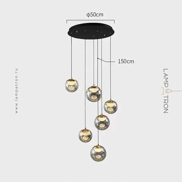 Подвесной светильник MAYER ORB 6 подвесов Lampatron 8382-22942 Подвесной светильник MAYER ORB 6 подвесов Lampatron 8382-22942