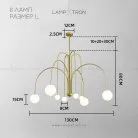 Люстра DAY 8 плафонов. Размер L. Цвет золото. Lampatron 3549-8694