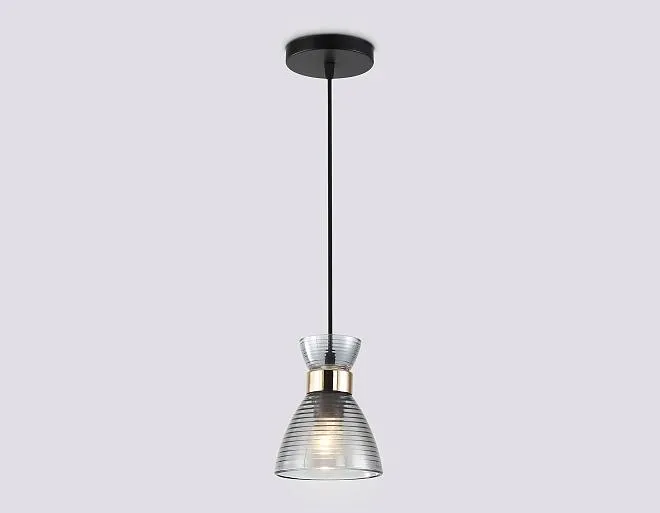 Подвесной светильник Ambrella light TR3406 BK/FGD/SM черный/золото/дымчатый E27 max 60W D135*1000