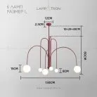 Люстра DAY 6 плафонов. Размер L. Цвет красный. Lampatron 3549-8683