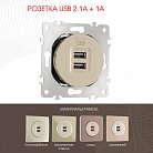 Розетка USB 2.1А+1А Arte Milano 202.46-1.shampan am