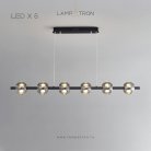 Реечный, рядный светильник SEMUND LONG 6 шаров. Цвет Черный Lampatron 8100-22153