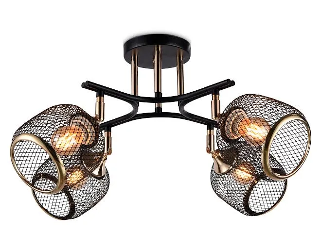 Подвесная люстра черный/золото E27/4 max 40W D640*260 Ambrella light TR80177/4 BK/FGD