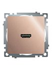 Розетка HDMI 2.1, Type A (механизм),  Stekker 50063 GLS00-7118-02, серия Катрин, шампань