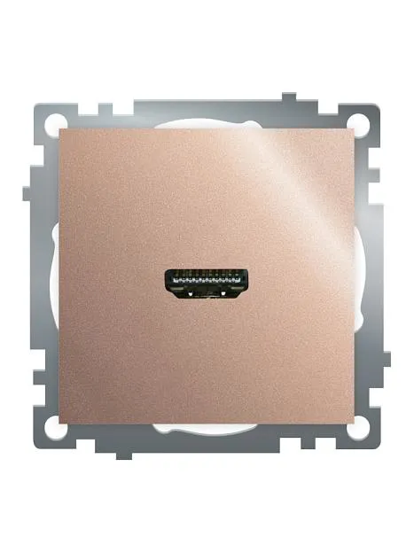 Розетка HDMI 2.1, Type A (механизм), Stekker 50063 GLS00-7118-02, серия Катрин, шампань Розетка HDMI 2.1, Type A (механизм), Stekker 50063 GLS00-7118-02, серия Катрин, шампань