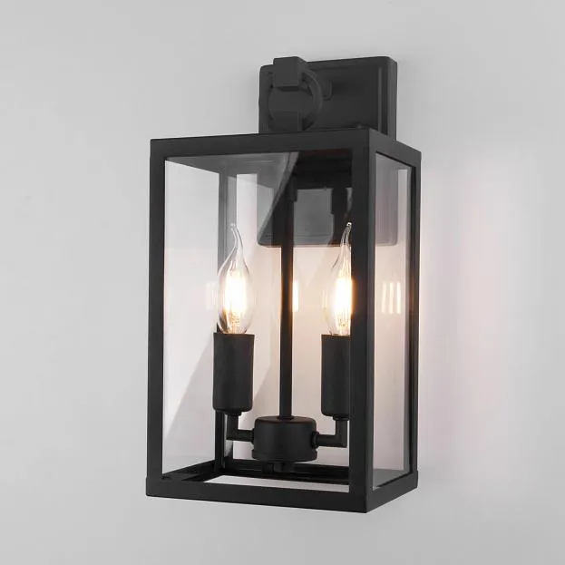 Уличный настенный светильник Elektrostandard 35150/D черный Candle D a058260