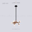 Подвесной светильник SANTANA 9 ламп. Цвет Светлое Дерево Lampatron santana-9-light-wood 4239-10594