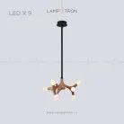Подвесной светильник SANTANA 9 ламп. Цвет Светлое Дерево Lampatron santana-9-light-wood 4239-10594