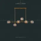 Реечный, рядный светильник SIMMA 6 плафонов. Прозрачные. Lampatron 5521-14298