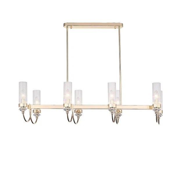 Люстра подвесная Латунь/Прозрачный E14*8 40W ST Luce SL1402.223.08 Elegra