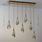 Готовая комбинация светильников NIKA COMBO 7 ламп. Планка. Цвет Латунь + Янтарь Lampatron 8112-22202